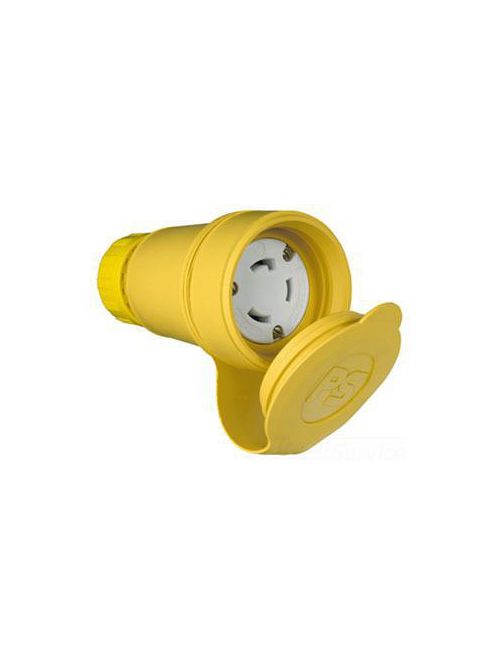 Product image for Pass & Seymour PS29W47 30 Amp 125 Volt 2-Pole 3-Wire L5-30R Rubber Locking Connector