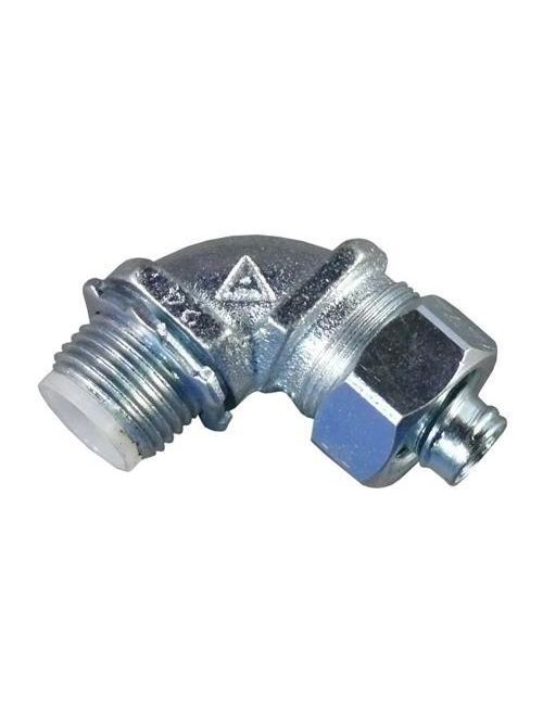 Product image for Appleton STB-9050 1/2" 90deg Liquidtight Connector, Insulated Throat, Steel
