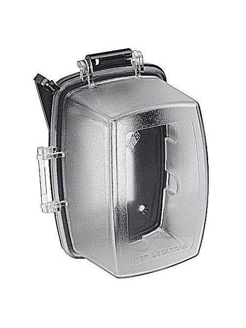 Product image for Thomas & Betts CKNM-NG Clear Non-Metallic 1-Gang Weatherproof Receptacle Cover
