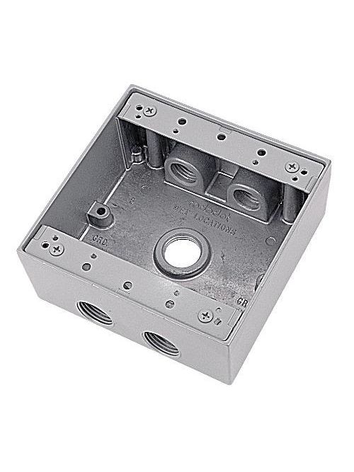 Red Dot 2IH5-2 5-Hole 2-Gang 3/4 Inch Hubs Raintight Device Box Red Dot 2IH5-2 5-Hole 2-Gang 3/4 Inch Hubs Raintight Device Box