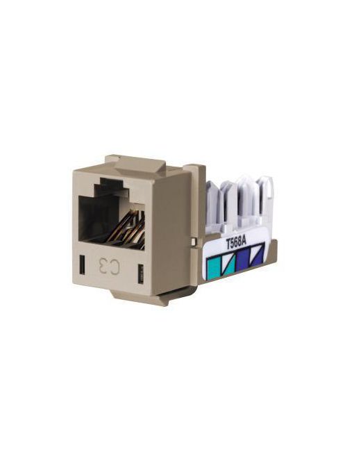 Product image for Hubbell HXJ3EI 8-Position Ivory Category 3 Jack
