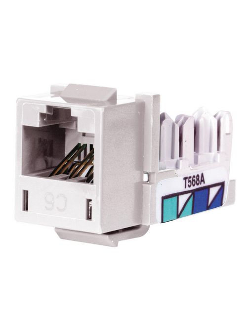 Hubbell Wiring Devices HXJ6W 8-Position White T568A/T568B Category 6 Modular Keystone Jack Hubbell Wiring Devices HXJ6W 8-Position White T568A/T568B Category 6 Modular Keystone Jack