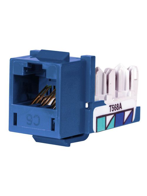 Hubbell Wiring Devices HXJ6B25 8-Position Blue T568A/T568B Category 6 Modular Keystone Jack Hubbell Wiring Devices HXJ6B25 8-Position Blue T568A/T568B Category 6 Modular Keystone Jack