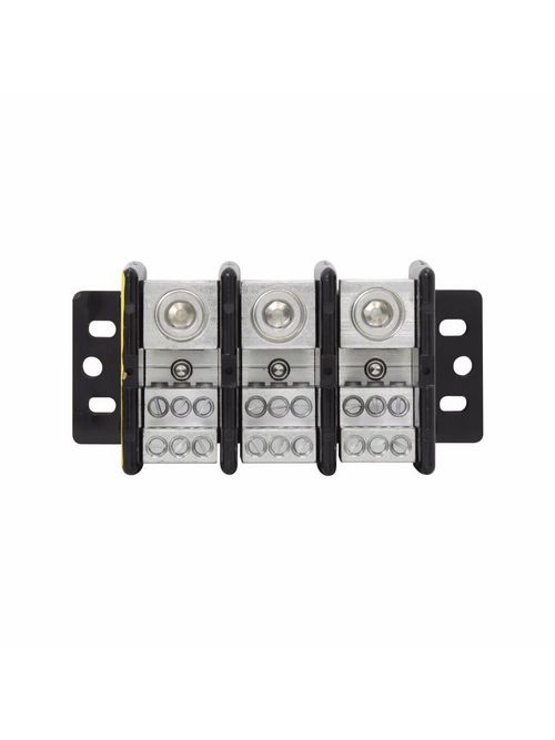 Bussmann Series 16023-3 3-Pole 6 AWG to 350 MCM Thermoplastic Splicer Power Terminal Block Bussmann Series 16023-3 3-Pole 6 AWG to 350 MCM Thermoplastic Splicer Power Terminal Block