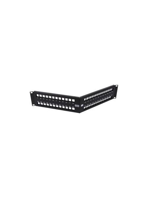 Product image for Hubbell Wiring Devices UDXA48 19 x 3.5 Inch 48-Port Black Unloaded Multimedia Jack Panel