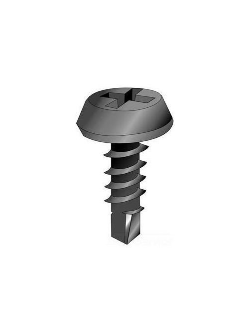 Product image for Cully 10708-4 #7 x 7/16 Inch Black Steel Phillips Drive Pan Head Tek Framing Screw