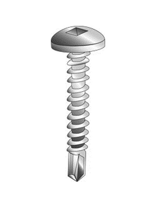 Minerallac 27016-6 #10 x 1 Inch Zinc Plated Steel Square Drive Pan Head Tek Self Drilling Screw Minerallac 27016-6 #10 x 1 Inch Zinc Plated Steel Square Drive Pan Head Tek Self Drilling Screw