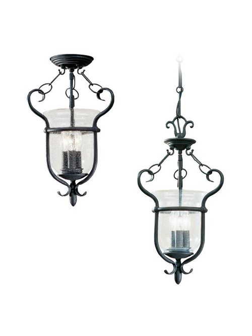Product image for Sea Gull Lighting 5101-07 3-Lamp 40 W 120 Volt Weathered Iron Candelabra Torpedo Pendant Light Fixture