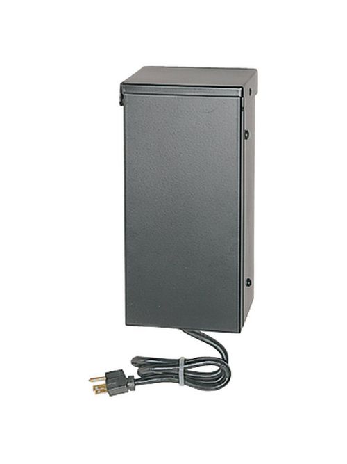 Product image for Sea Gull Lighting 9359-12 4-1/4 x 10-3/4 Inch 300 W 12 Volt Black Plug-In Transformer