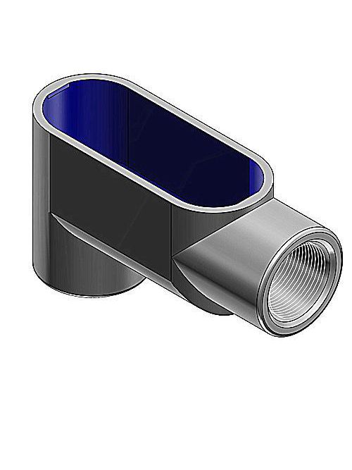 Product image for Thomas & Betts LB28-G 3/4 Inch Gray PVC Coated Form8 Type LB Conduit Body