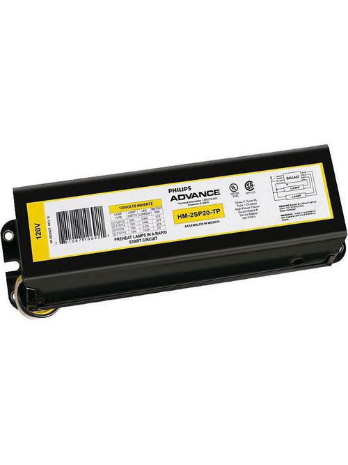 Product image for Advance RL2SP20TPM 120 VAC 60 Hz 15/20 W 2-Lamp T12 Magnetic Ballast