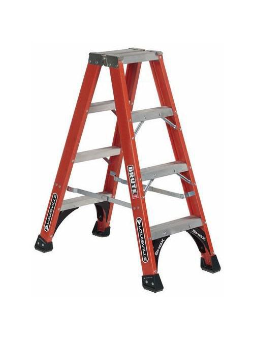 Louisville Ladder FM1404HD 4 Foot 375 lb Duty Rating Fiberglass Twin Front Ladder Louisville Ladder FM1404HD 4 Foot 375 lb Duty Rating Fiberglass Twin Front Ladder