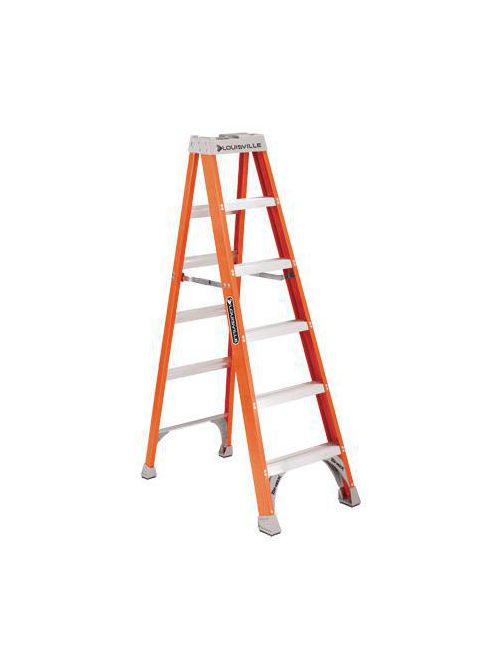 Product image for Louisville Ladder FS1505 5ft Fiberglass Step Ladder, 300lb Load Capacity