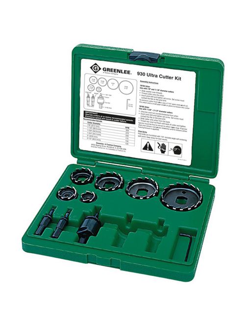 Greenlee 930 13-Piece High Speed Steel Ultra Hole Cutter Kit Greenlee 930 13-Piece High Speed Steel Ultra Hole Cutter Kit
