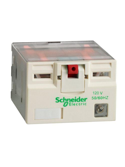 Product image for Square D RPM42F7 120 VAC 15 Amp 4NO 4NC Din Rail/Panel Mount Plug-In Relay
