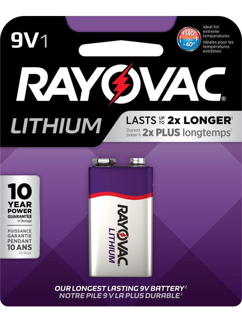 Product image for Rayovac R9VL-1G 9 Volt Size Lithium Battery Card