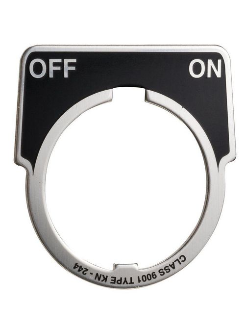 Product image for Square D 9001KN244 40 x 43 mm Aluminum White Off-On Round Push Button Standard Legend Plate