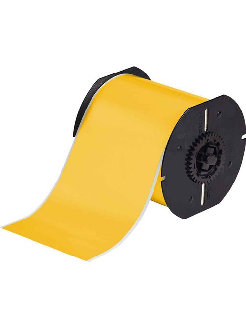 Brady B30C-4000-595-YL 4 Inch x 100 Foot Indoor/Outdoor Vinyl Yellow Label Brady B30C-4000-595-YL 4 Inch x 100 Foot Indoor/Outdoor Vinyl Yellow Label