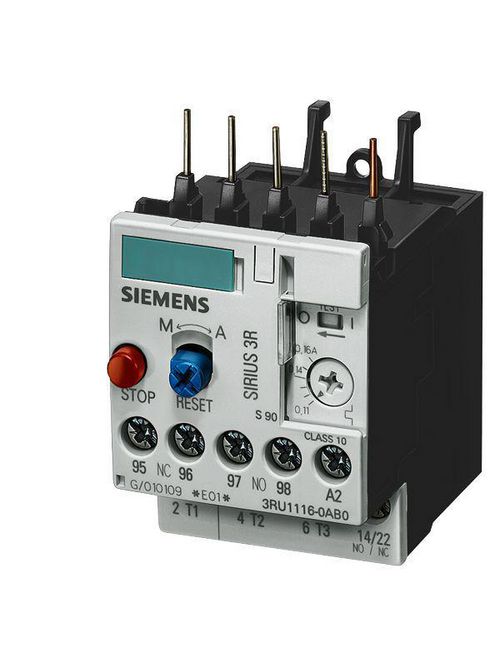 Product image for Siemens 3RU1116-1BB0 690 VAC 1.4 to 2 Amp 3-Pole 1NO 1NC Thermal Overload Relay