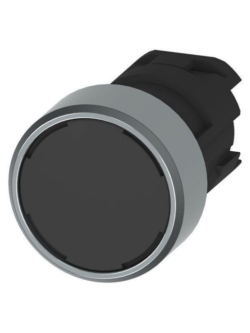 Product image for Siemens 3SB3500-0AA11 22 mm IP67 Plastic Black Actuator 2-Position Momentary Non-Illuminated Push Button Operator