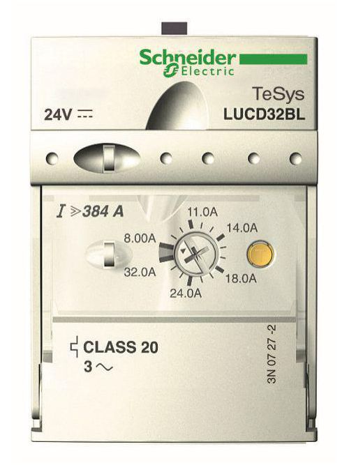 Product image for Square D LUCD05BL 24 VDC 1.25 to 5 Amp 3-Phase Class 20 Thermal Motor Starter Advanced Control Unit
