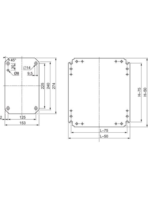 Product image for Square D NSYMM1010 1000 x 1000 mm Metal Chassis