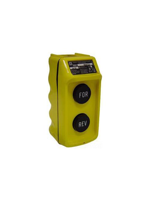 Product image for Square D 9001BW73Y 600 VAC/VDC 5 Amp 2NO Yellow Pendant Control Station
