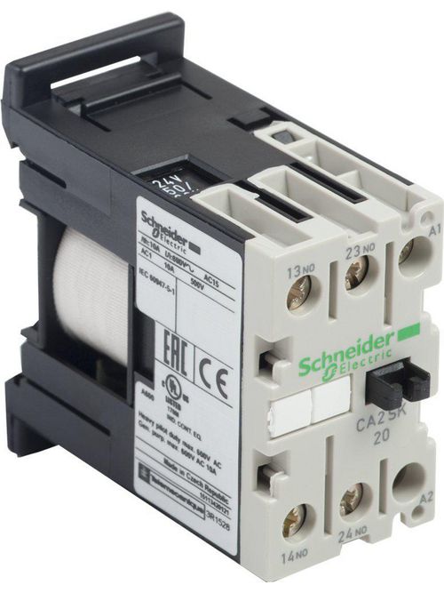 Product image for Square D CA2SK20B7 690 VAC 24 VAC 10 Amp 4.2 VA 4-Pole 2NO IEC Control Relay