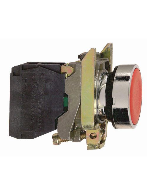 Product image for Square D XB4BA42 22 mm 600 VAC 1.2 Amp 1NC Red Round Momentary Flush Non-Illuminated Push Button
