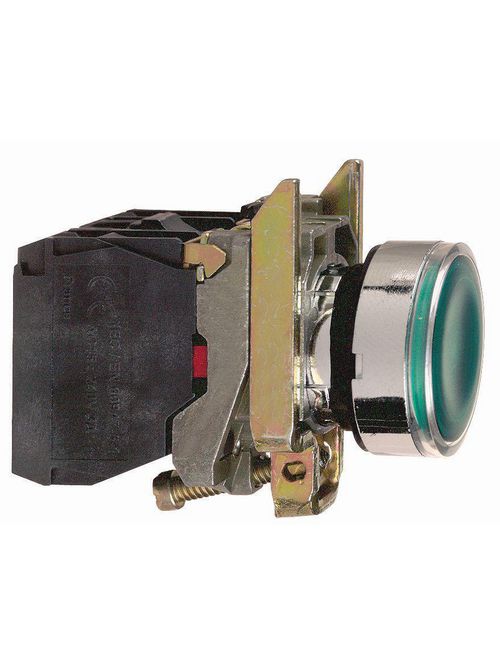Product image for Square D XB4BW33G5 22 mm 120 VAC 14 mA 1NO 1NC Green Round Momentary Flush Illuminated Push Button