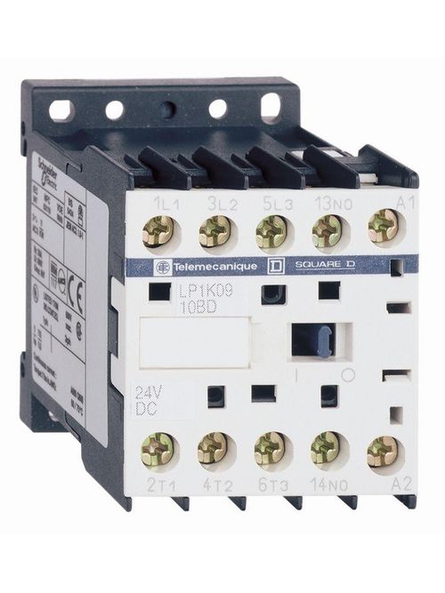 Product image for Square D LP1K0610BD 600 VAC 6 Amp 3-Pole 1NO Screw Clamp Terminal Non-Reversing IEC Contactor