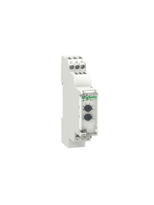 Product image for Square D RM17TU00 250 VAC/VDC 5 Amp 3-Phase 1NO 1NC Plastic 35 mm Din Rail Mount Multi-Functional Relay