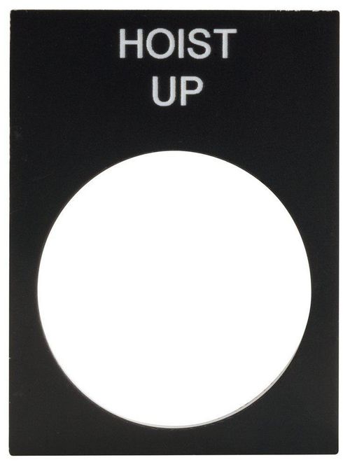 Product image for Square D ZB2BY2341 30 x 40 mm White/Black PVC Hoist Up Standard Legend Plate