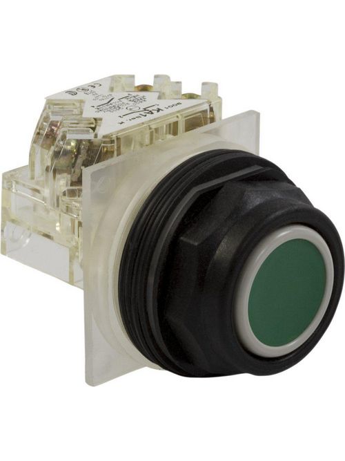 Product image for Square D 9001SKR1GH13 30 mm 600 VAC Momentary 1NO 1NC Green Lens Plastic Bezel Non-Illuminated Push Button