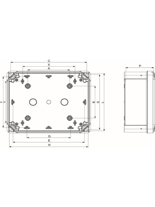 Product image for Square D NSYTBP241910 194 x 107 x 241 mm NEMA 4/4X Polycarbonate Industrial Box