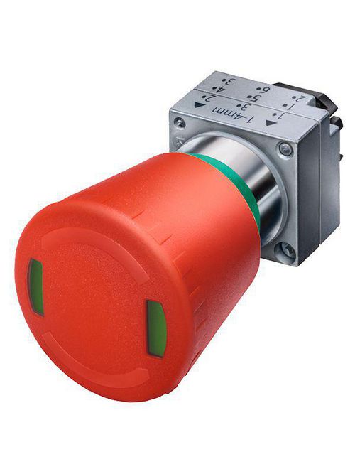 Product image for Siemens 3SB3500-1HA26 22 mm IP67 Red Plastic 2-Position Non-Illuminated Push Button Operator
