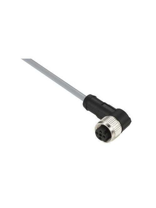 Product image for TES XZCPV1241L10 Pre wired connectors XZ, elbowed female, M12, 4 pins, cable PVC 10 m