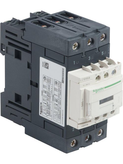 Product image for Square D LC1D50ABD TeSys D Everlink 50 Amp DC 3-Pole AC-3 Category IEC Contactor