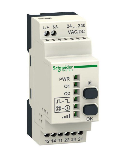 Product image for Square D ZBRRA 24 to 240 VAC/VDC 3 Amp 2-Relay Batteryless Push Button Programmable Receiver