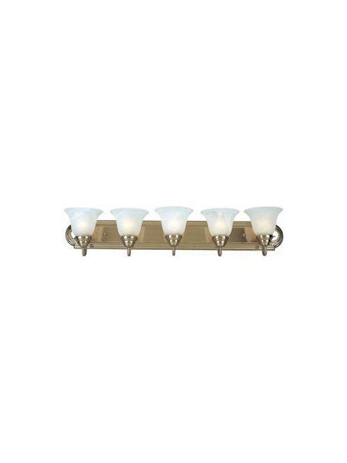 Product image for Essentials 5 Light Vanity - Satin Nickel w/ Marble Glass