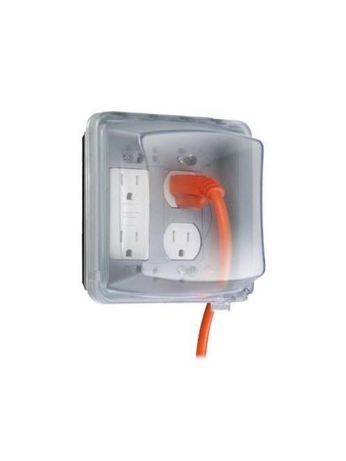 TAYMAC MM2420C 2GANG WP EXTRA DUTY55IN1 IN-USE COVER 2-3/4 DEEP CLEAR TAYMAC MM2420C 2GANG WP EXTRA DUTY55IN1 IN-USE COVER 2-3/4 DEEP CLEAR