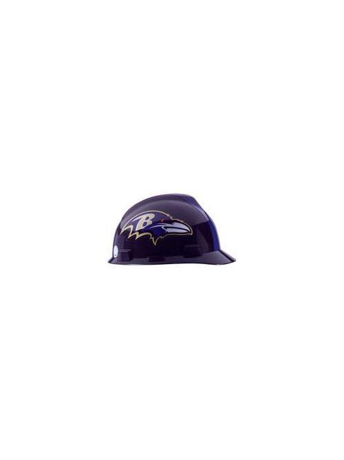 Product image for MSA Safety 818386 Polyethylene Shell Baltimore Ravens Officially Licensed Standard Protective Cap with 1-Touch Suspension