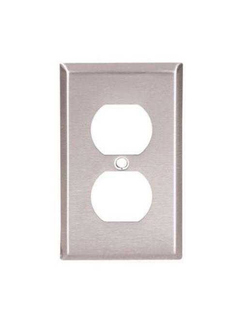 Eaton Wiring Devices 93901-BOX 1-Gang 302/304 Stainless Steel Medium Duplex Receptacle Wallplate Eaton Wiring Devices 93901-BOX 1-Gang 302/304 Stainless Steel Medium Duplex Receptacle Wallplate