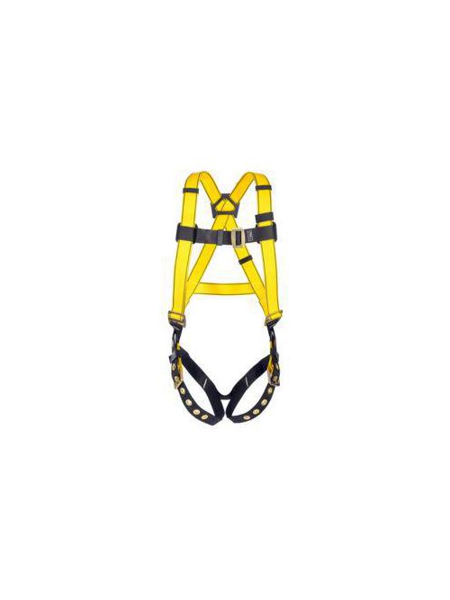 Product image for MSA Safety 10072481 Yellow Back D-Ring Qwik-Fit Leg and Chest Strap Super Extra Large Workman Harness