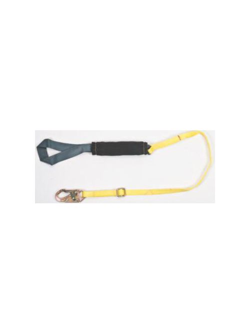 Product image for MSA Safety 10060139 6 Foot 36C Steel Snap Hook Hitch Loop Single Leg Energy Absorbing Lanyard