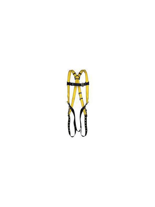 Product image for MSA Safety 10072492 Yellow Back and Hip D-Ring Tongue Buckle Leg Strap Qwik-Fit Chest Strap Extra Large Workman Harness