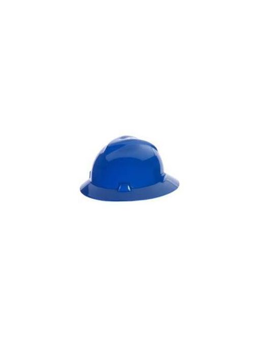Product image for MSA Safety 454732 Blue Polyethylene Shell Standard Non-Slotted Protective Hat with Staz-On Suspension