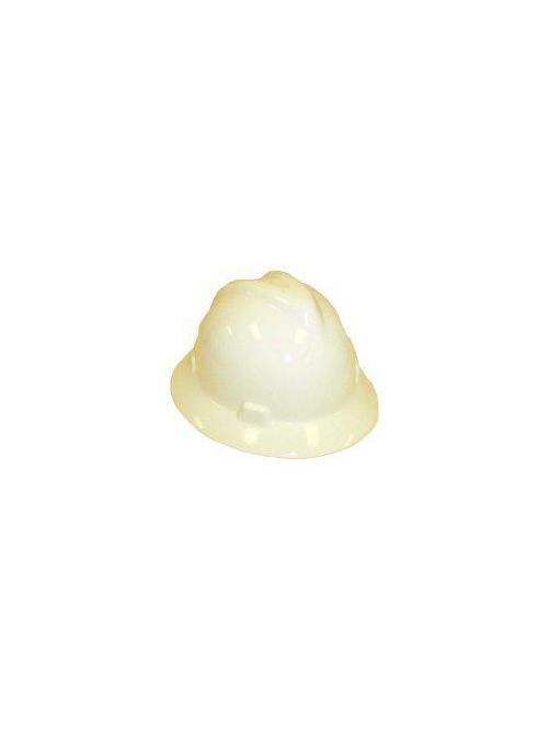 Product image for MSA Safety 454733 White Polyethylene Shell Standard Non-Slotted Protective Hat with Staz-On Suspension