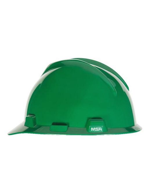 Product image for MSA Safety 463946 Green Polyethylene Shell Standard Slotted Protective Cap with Staz-On Suspension