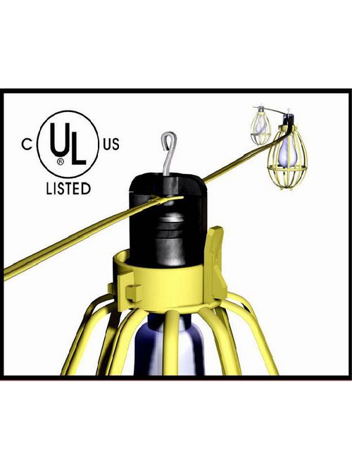 Bergen YFW-100 100ft 14/2 'AWM' Flat Cord Temporary Lighting String, 10ft Center Lampholders Bergen YFW-100 100ft 14/2 'AWM' Flat Cord Temporary Lighting String, 10ft Center Lampholders